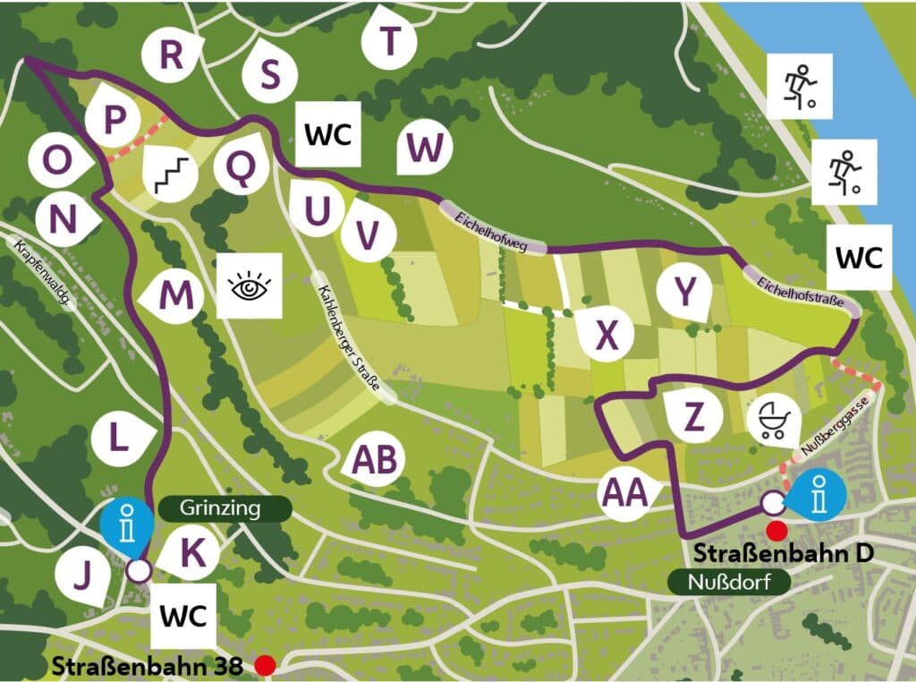 Weinspaziergang Route 4: Grinzing – Nussdorf, 5,3 km