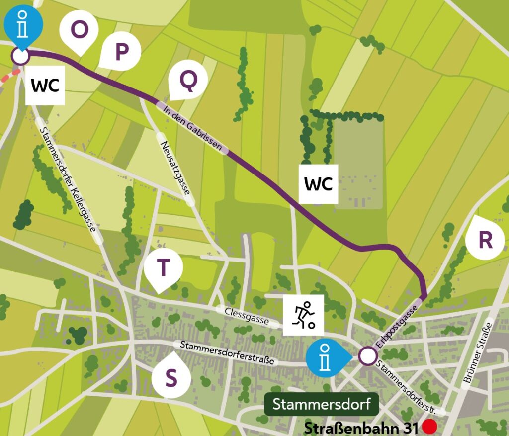 Weinspaziergang - Route 3: Senderstraße – Stammersdorf, 2,5 km