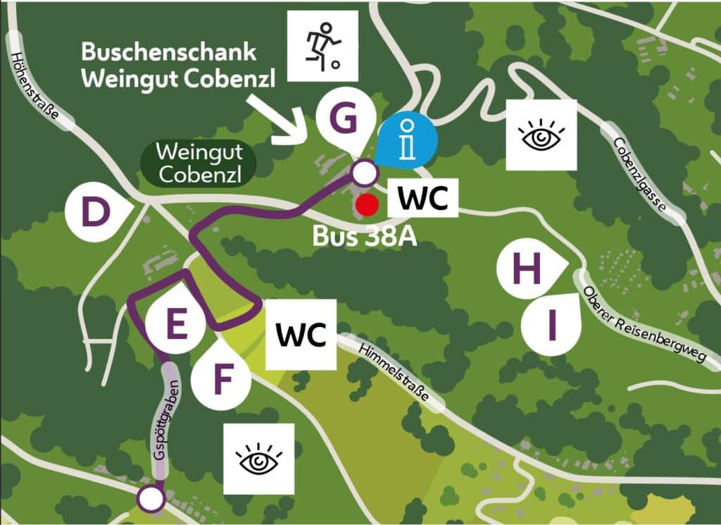 Weinspaziergang Route: Sievering – Gspött, 2,3 km